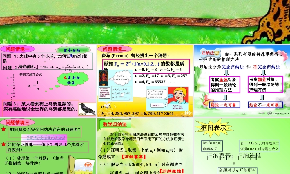 广东省佛山地区高二数学选修2-2数学归纳法 课件