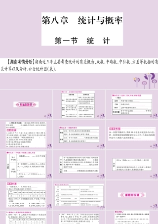 中考数学复习 第一轮 考点系统复习 第8章 统计与概率 第1节 统计导学课件