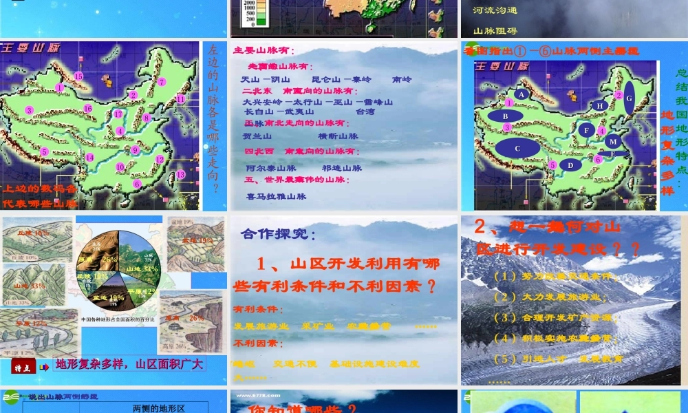 中考地理会考专题复习系列资料 中国的自然环境与自然资源复习课件