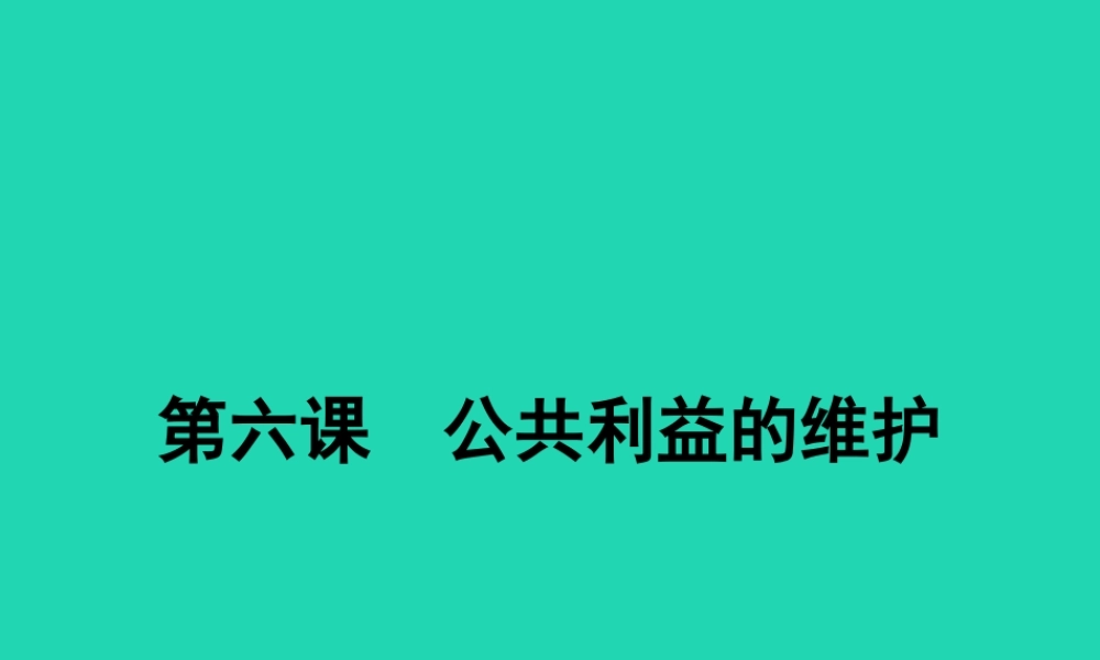 八年级政治下册 第二单元 公共利益 6 公共利益的维护课件 教科版 课件