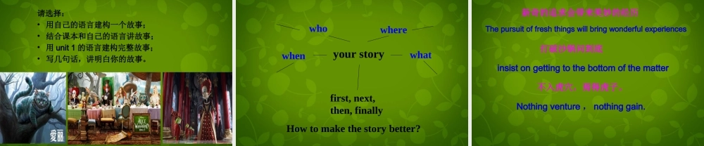 八年级英语上册 Module 7 Unit 2 The start of Alice s Adventures in Wonderland课件 外研版 课件