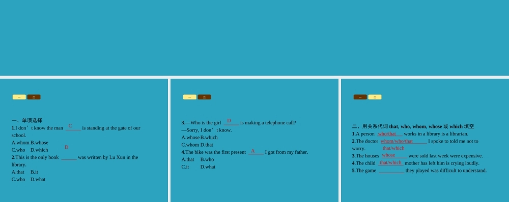 九年级英语全册 Unit 9 I like music that I can dance to语法专练课件 (新版)人教新目标版 课件