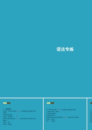 九年级英语全册 Unit 9 I like music that I can dance to语法专练课件 (新版)人教新目标版 课件