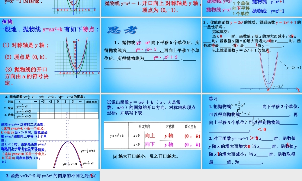 九年级数学下册 2613 二次函数的图像(第1课时)课件 新人教版 课件