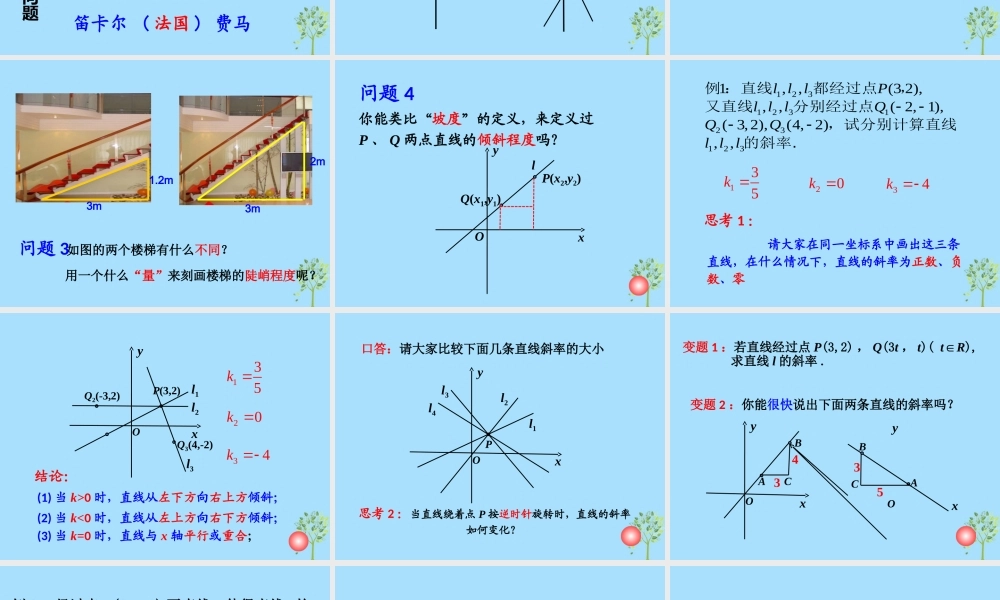 山西省忻州市高考数学 专题 直线斜率复习课件