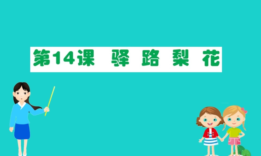 七年级语文下册 第四单元 14 驿路梨花习题课件 新人教版 课件
