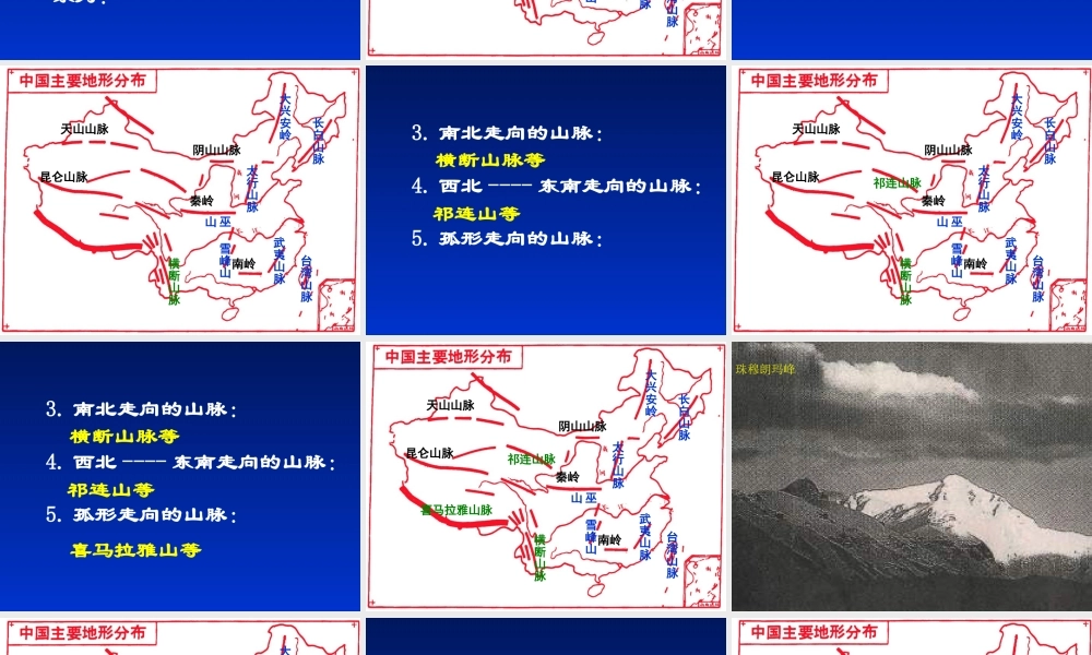 初中中国地理部分 地形分布 课件