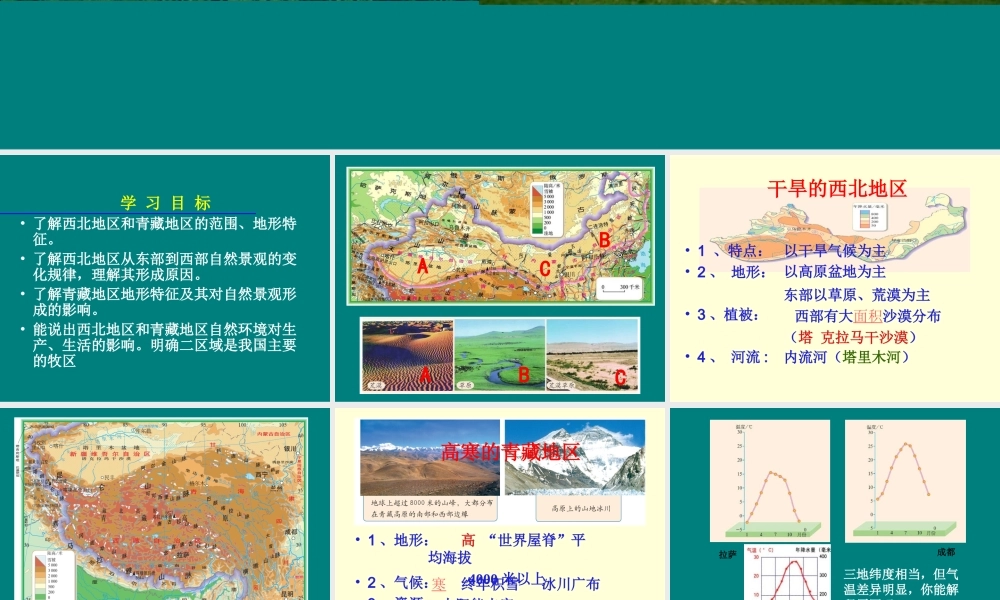 八年级地理上册：第四章第三节 青藏地区和西北地区课件湘教版 课件