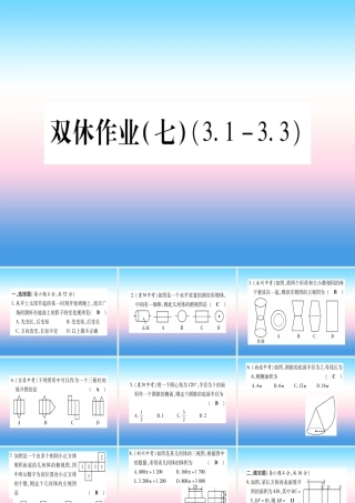 九年级数学下册 双休作业(七)作业课件 (新版)湘教版 课件