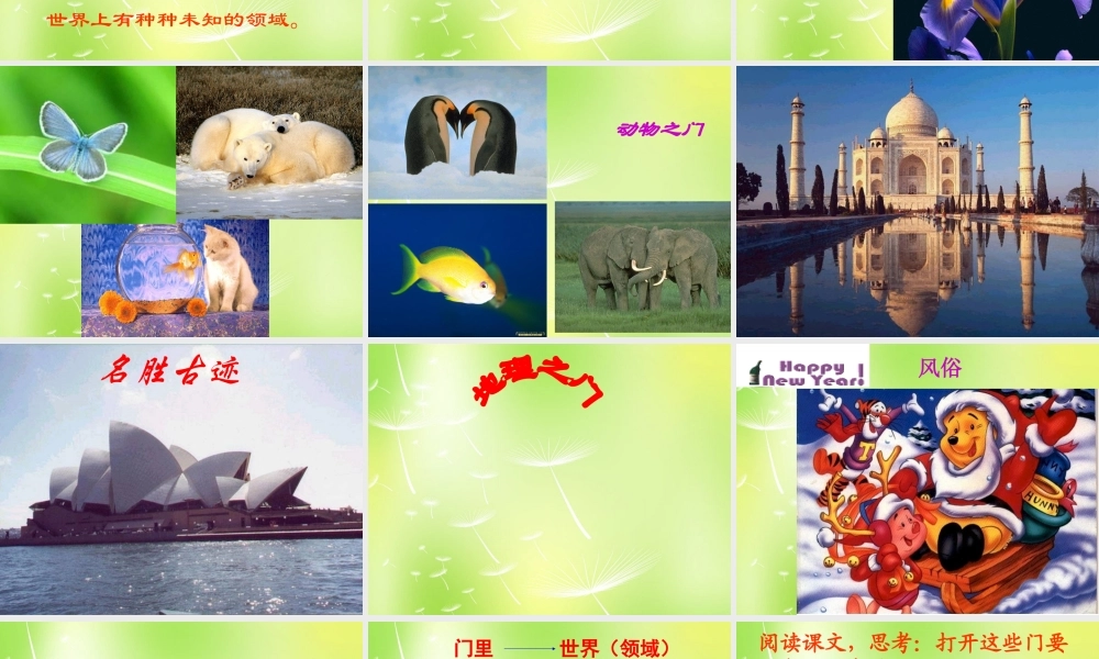 中学七年级语文上册 1 为你打开一扇门课件 (新版)苏教版 课件