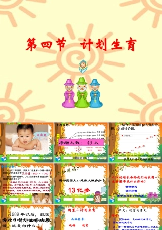 七年级生物下册：第四单元第一章第四节计划生育3课件 人教版 课件