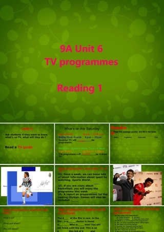 九年级英语上册 Unit 6 TV programmes Reading 1课件 (新版)牛津版 课件