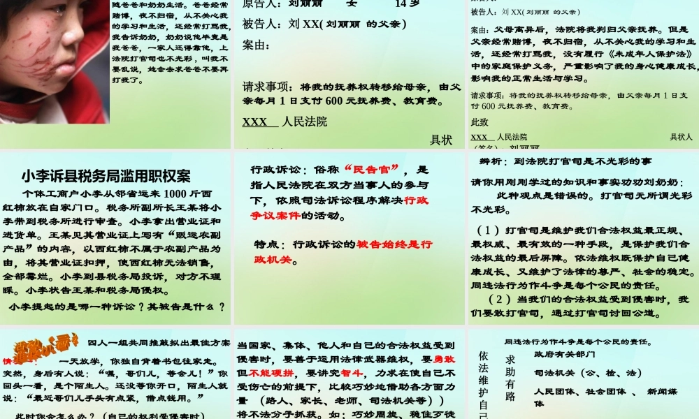 中学七年级政治下册 8.2 善用法律保护自己课件1 新人教版 课件