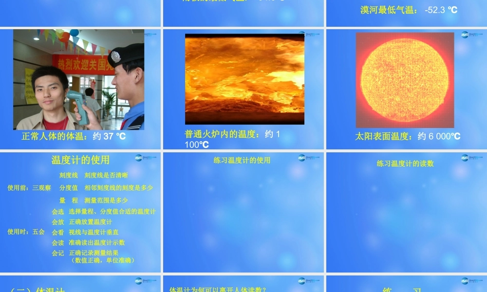 八年级物理上册 温度的测量课件 苏科版 课件