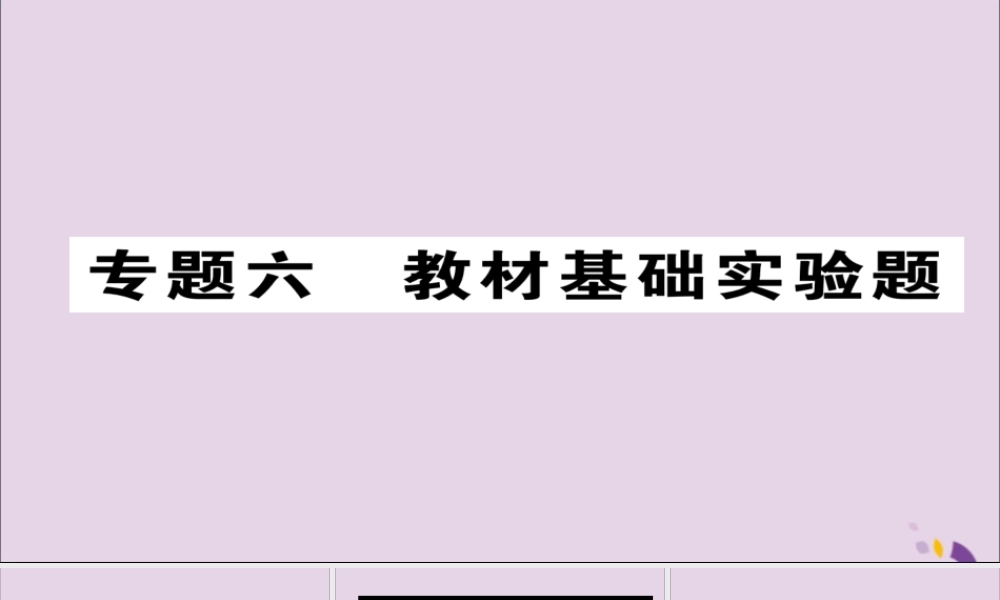 中考化学复习 第二编 重点题型突破篇 专题6 教材基础实验题(精讲)课件