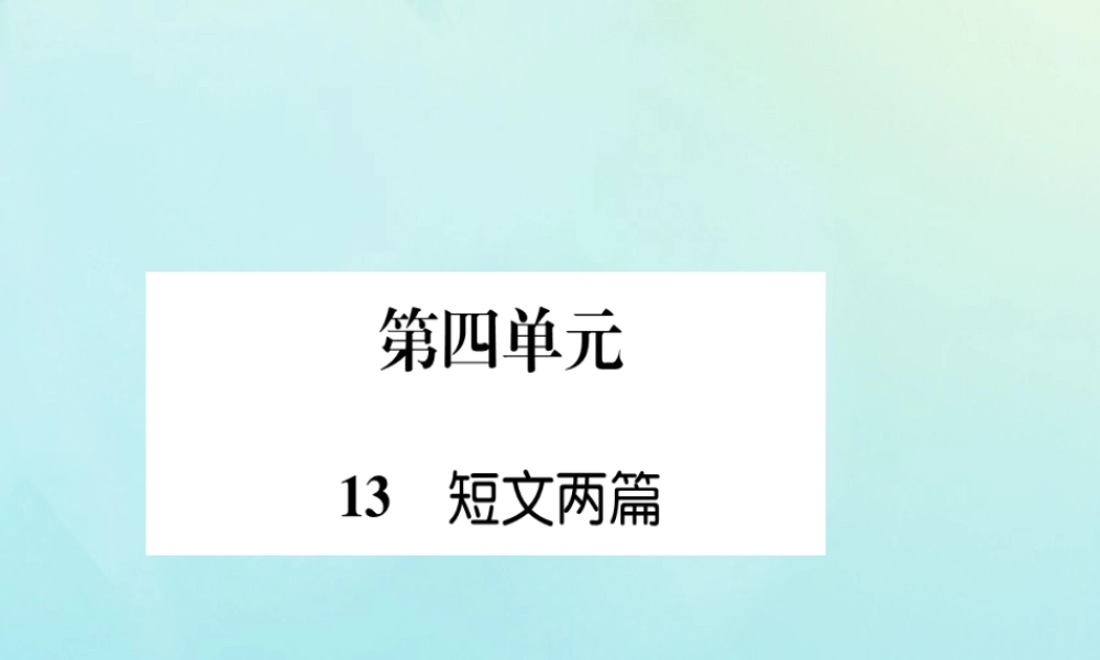 九年级语文下册 第四单元 13(短文两篇)文段积累课件 新人教版 课件