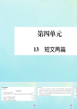 九年级语文下册 第四单元 13(短文两篇)文段积累课件 新人教版 课件