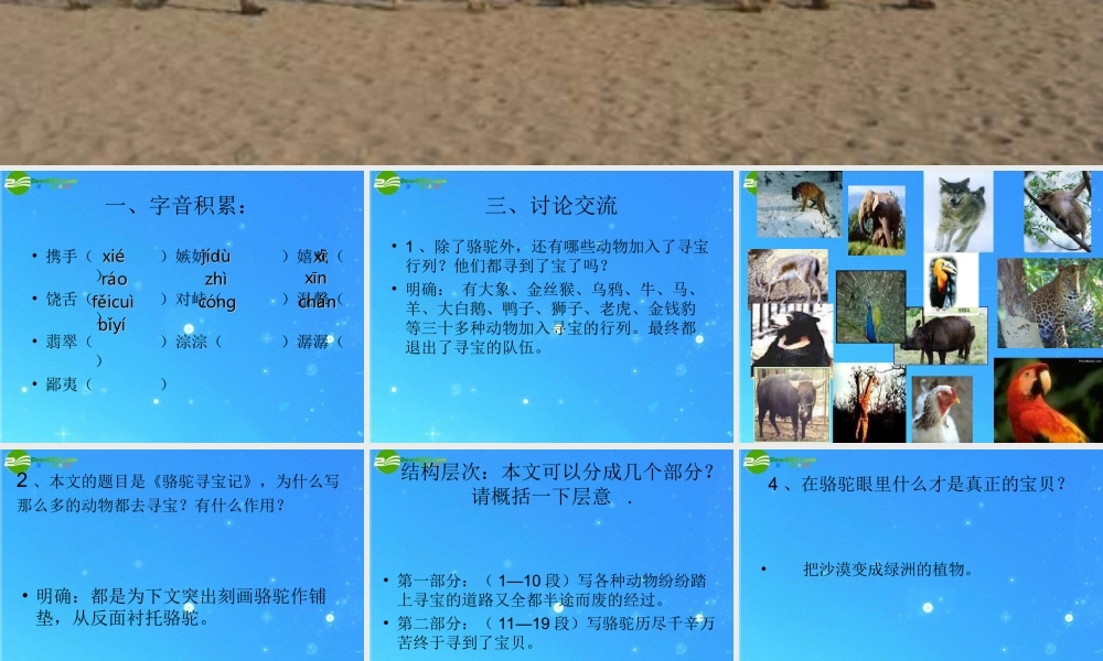 七年级语文下册(骆驼寻宝记)精品课件 语文版 课件