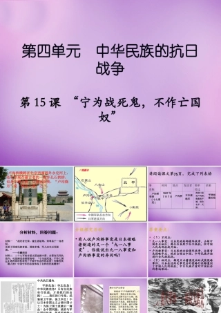 八年级历史上册 15( 宁为战死鬼 不作亡国奴 )课件 新人教版 课件