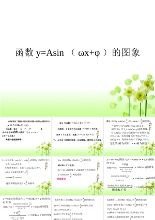 函数y=Asin(ωx+φ)的图象 高二数学_(函数y=Asin(ωx+φ)的图象)课件北师大版 高二数学_(函数y=Asin(ωx+φ)的图象)课件北师大版