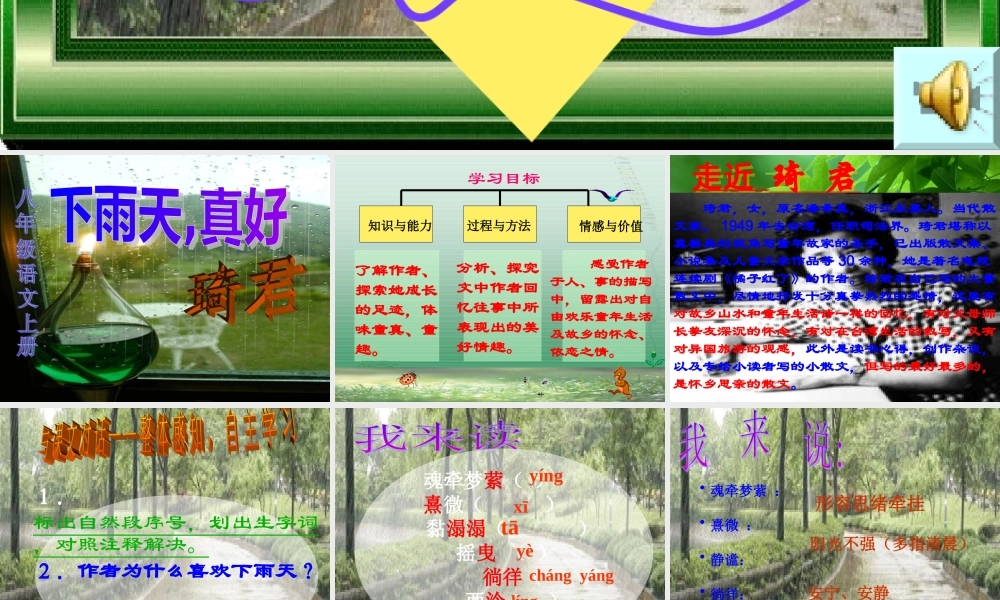 八年级语文上：第11课(下雨天，真好)课件(北师大) 课件