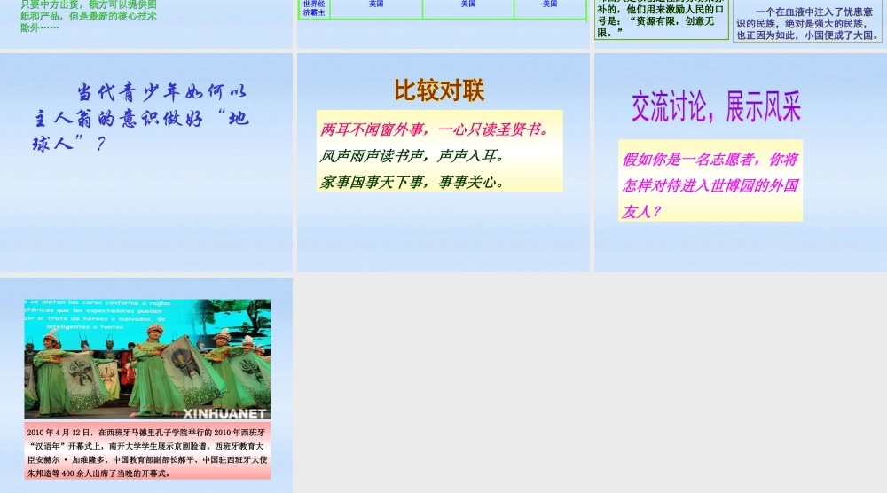 九年级政治 在竞争中和平发展课件2  鲁教版 课件