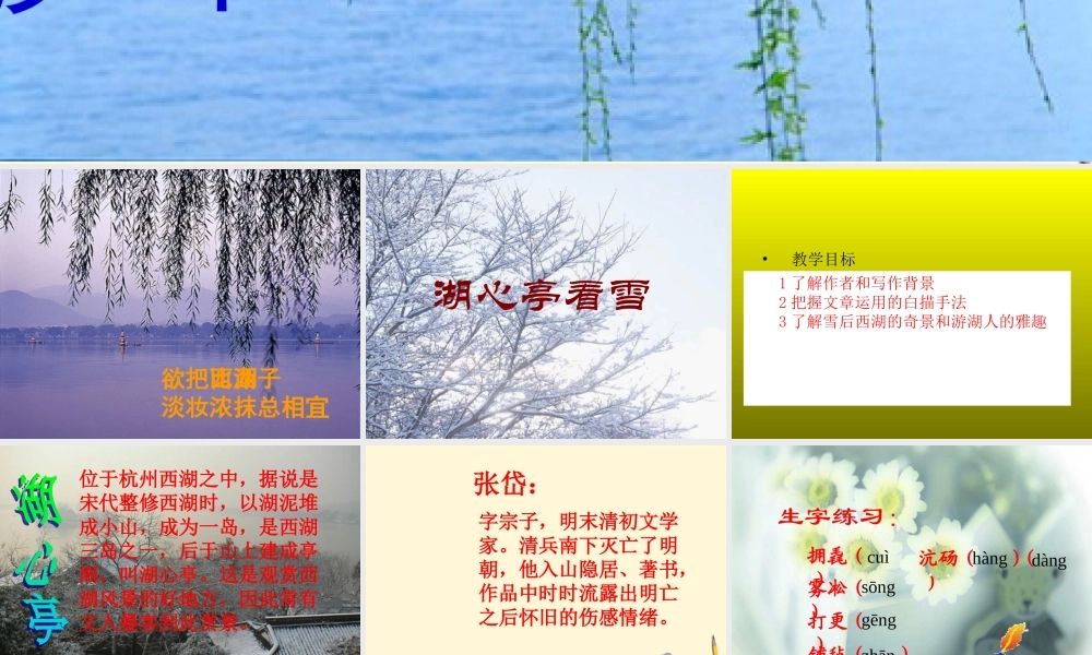 七年级语文下册 第29课(湖心亭看雪)课件 鲁教版  课件