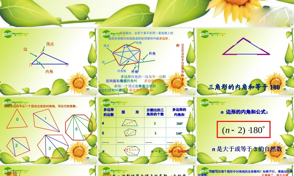 七年级数学下册：9.6多边形内角和与外角和第1课时课件鲁教版 课件