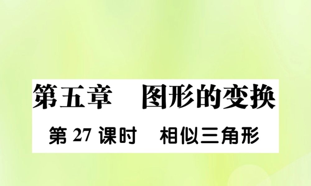 中考数学总复习 第一部分 考点梳理 第五章 图形的变换 第27课时 相似三角形课件