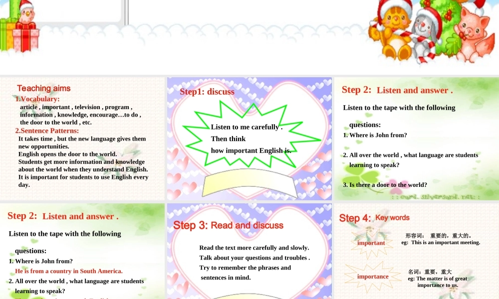 八年级英上册 Unit 6 I love learning English Lesson 47课件 冀教版 课件