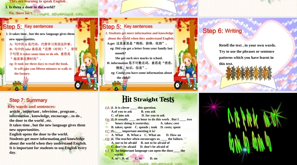 八年级英上册 Unit 6 I love learning English Lesson 47课件 冀教版 课件