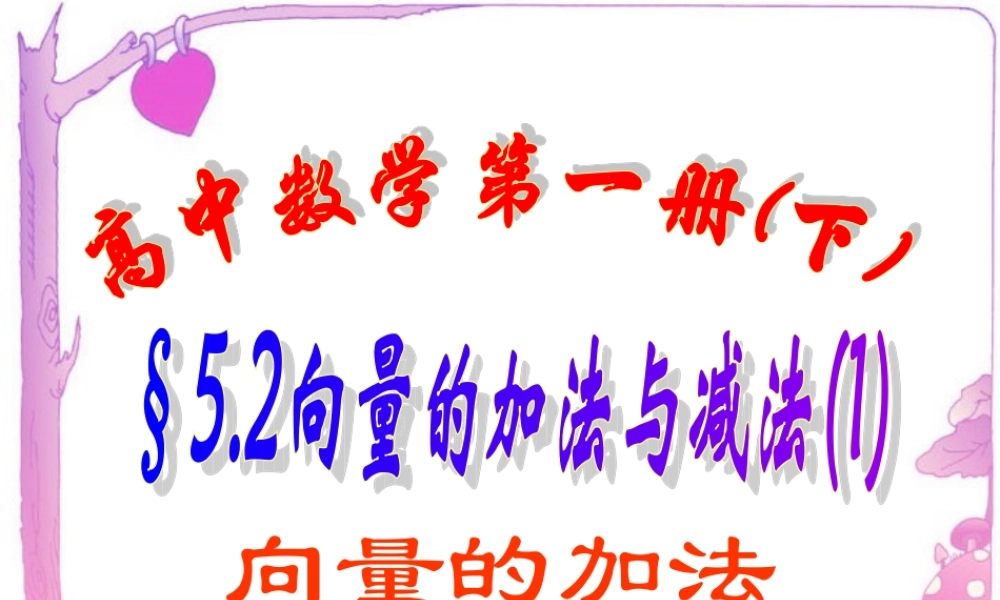 上学期北京市清华附中高一数学向量的加法与减法一 课件