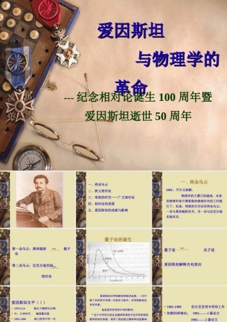 八年级物理爱因斯坦与物理学的革命课件新人教版 课件