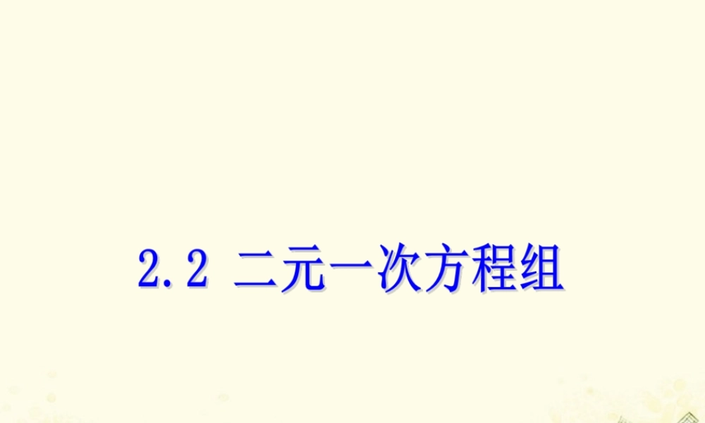 七年级数学下册 第二章 二元一次方程组 2.2 二元一次方程组课件 (新版)浙教版 课件