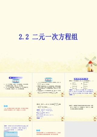 七年级数学下册 第二章 二元一次方程组 2.2 二元一次方程组课件 (新版)浙教版 课件
