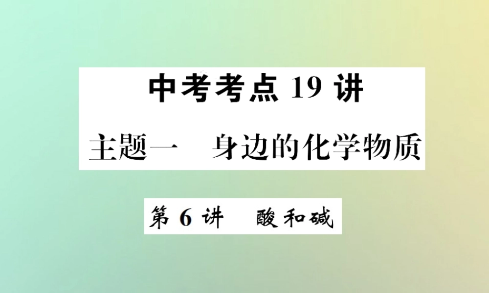 中考化学复习 主题一 身边的化学物质 第6讲 酸和碱课件