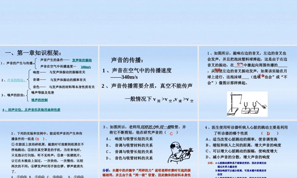 八年级物理上学期期末综合复习课件 苏科版 课件