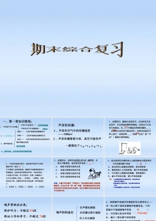 八年级物理上学期期末综合复习课件 苏科版 课件
