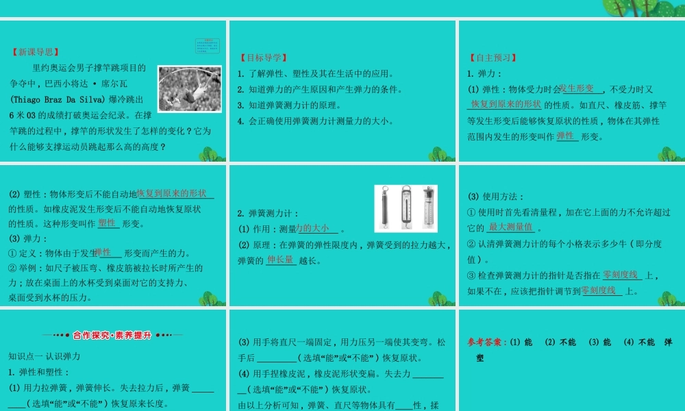 八年级物理下册 7.2弹力习题课件 (新版)新人教版 课件