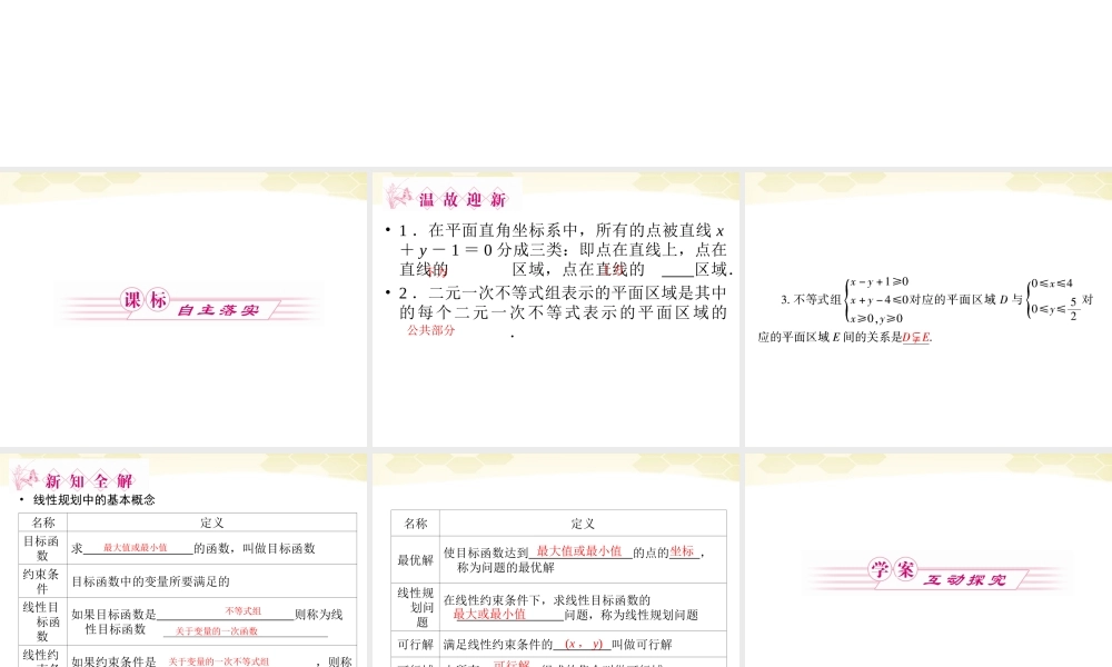 数学 3-5-2简单线性规划精品课件同步导学 新人教B版必修5 课件