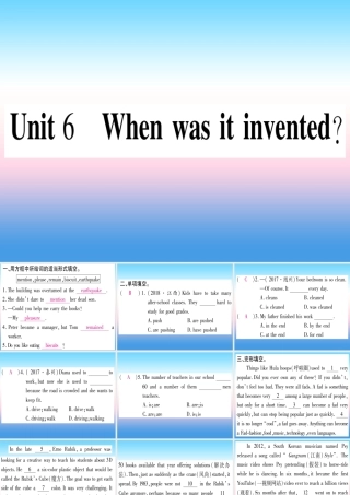 九年级英语全册 寒假作业 Unit 6 When was it invented课堂导练课件(含中考真题)(新版)人教新目标版 课件