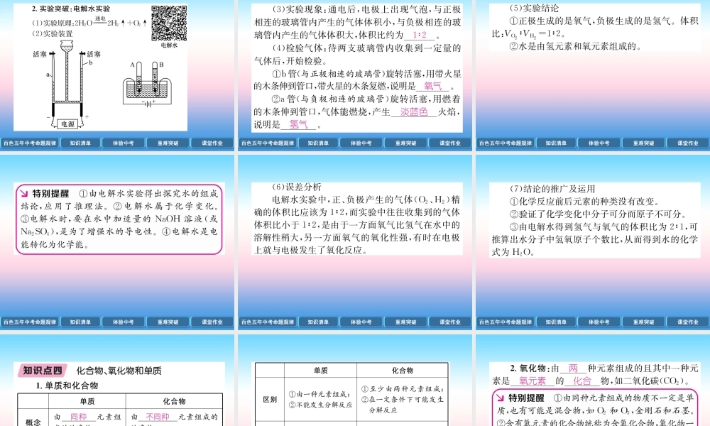 中考化学复习 第1编 教材知识梳理篇 第4单元 自然界的水 第1讲 自然界的水(精讲)课件