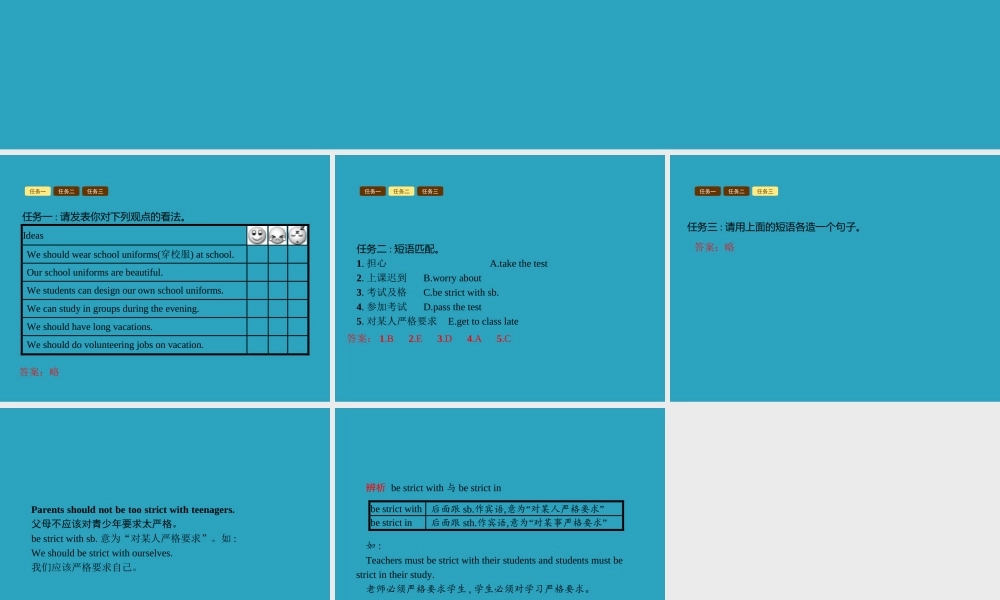 九年级英语全册 Unit 7 Teenagers should be allowed to choose their own clothes Section B(1a 1e)课件 (新版)人教新目标版 课件