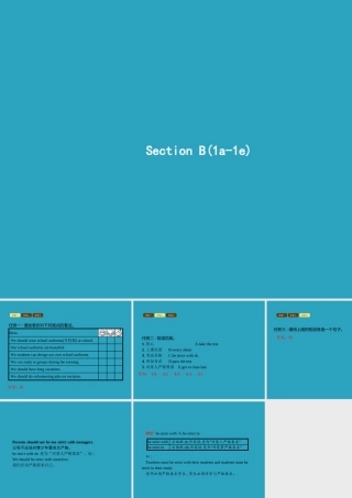 九年级英语全册 Unit 7 Teenagers should be allowed to choose their own clothes Section B(1a 1e)课件 (新版)人教新目标版 课件