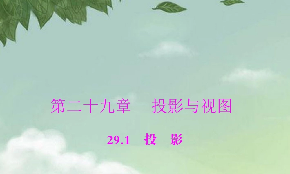 九年级数学下册 第二十九章 投影与视图 291 投影配套课件 新人教版 课件