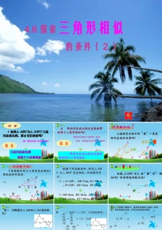 八年级数学下册 4.6探索三角形相似的条件(2)课件 北师大版 课件