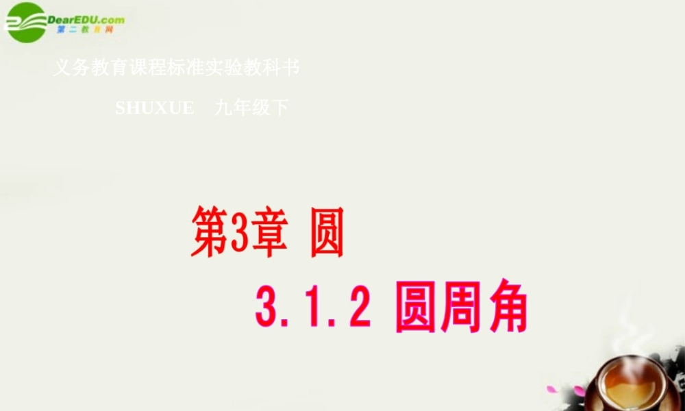 九年级数学下册 312圆周角课件1 湘教版 课件