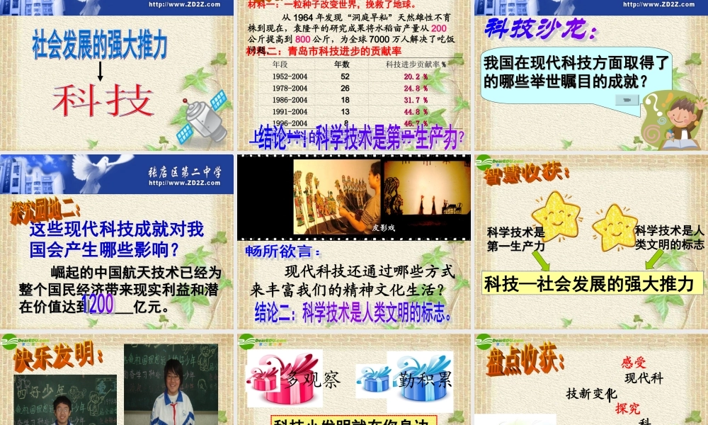 山东省八年级政治下册(现代科技在身边)(2)课件 鲁教版 课件