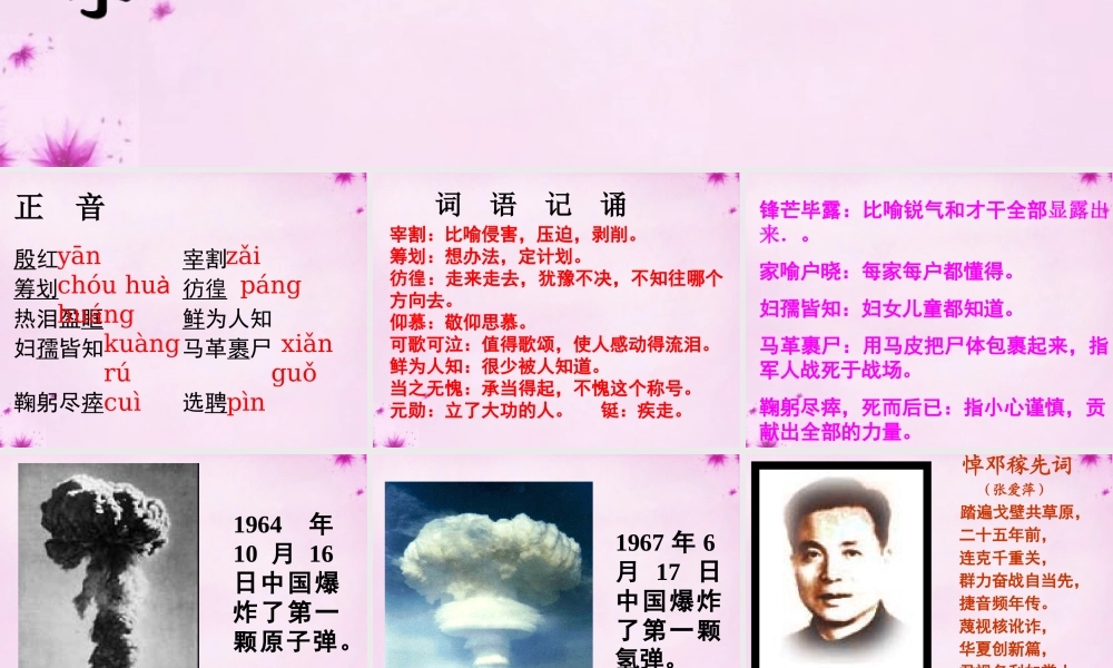 中学七年级语文下册 第11课(邓稼先)课件 (新版)新人教版 课件