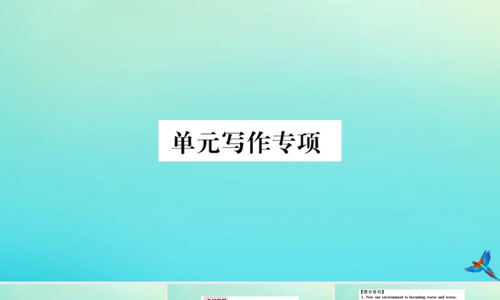 九年级英语全册 Unit 13 We re trying to save the earth单元写作专项习题课件 (新版)人教新目标版 课件